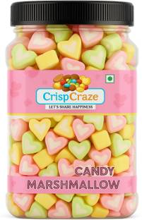 crispcraze Heart Shape Marshmallow Candy Vegan Strawberry, Vanilla Marshmallow strawberry, vanilla Marshmallow