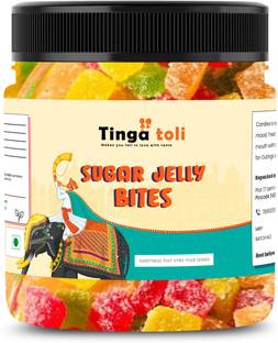 TINGA TOLI Sugar Jelly Bites | Fruit Jelly Candy | Sugar Coated Jelly Bites |Jar Pack Fruits Jelly Candy