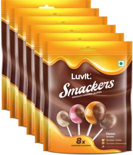 LuvIt Smackers Happy Pack Chocolate Flavored Lollipops Chocolate Lollipop