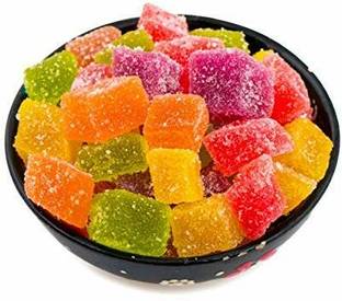 CHATOKDE Sugar Coated Jelly | Fruit Jelly Bites | Jelly Candy|500gm (250g*2) Plain Biscuit