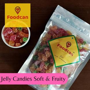 FOODCAN Jelly Candies | Sugar Coated Jelly Candy (Fruits Flavored Chewy Candy) (400 Grams) Fruity Jelly Candy