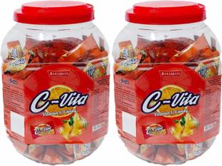 BAKEMATE Vitamin C Vita Orange Candy |Hard Candy|Orange Flavored Candy for Kids Pack of 2 Orange, Vitamin C Candy