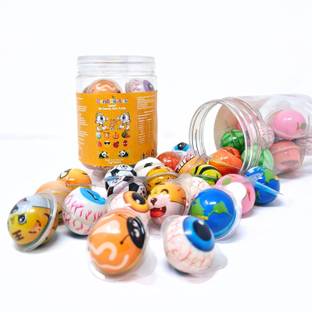 AS enterprises Gummy Eyeball Halloween Candy 15 Pcs Jar of Tasty Eye Ball-Shaped Mixed Fruits Jelly Candy