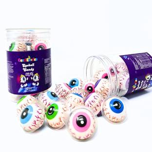AS enterprises 3D Bursting Eye Candy Center Filled Gummy Candy Jelly Balls 30pcs x 11gm Mixed Fruits Jelly Candy