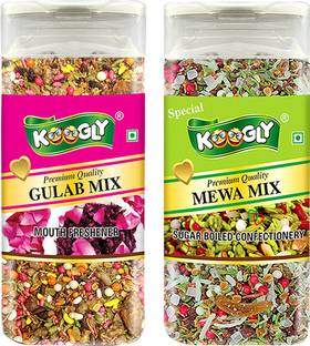 Koogly Premium Quality After Meal Digestive Mukhwas Gulab Mix, Mewa Mix Mouth Freshener