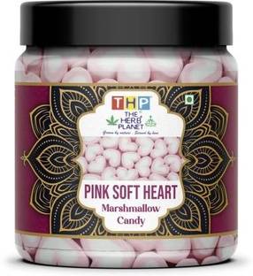 THE HERBS PLANET Pink Soft Heart Marshmallow Candy Strawberry, Vanilla Marshmallow