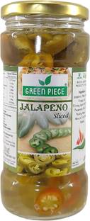 GREEN PIECE Green Jalapeno Sliced 450gm. Olives