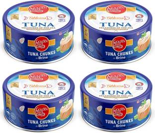 Golden Prize Tuna Chunk In Brine 185Gms Each - Pack of 4 Units Sea Foods