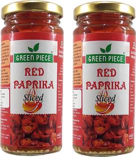 GREEN PIECE Red Paprika Sliced (230gm) (Pack of 2) Jalapenos