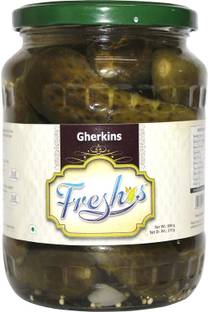 Freshos Gherkins | Green & White, Medium, Tangy & Crunchy Pickles Vegetables
