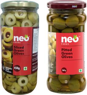 neo Sliced & Pitted Green Olives I Source of Fibre Olives