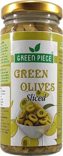 GREEN PIECE Green olives Sliced (230gm)(Pack of 1) Olives