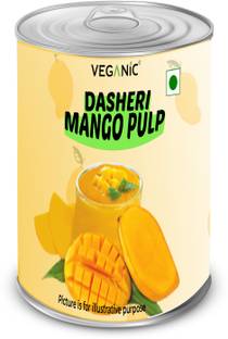Veganic Natural Mango Pulp/Puree | Pure Alphanso Mango Fruit Pulp -No Added Sugar Soup & Stock