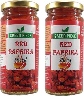 GREEN PIECE Red Paprika Sliced (230gm) (Pack of 2) Jalapenos