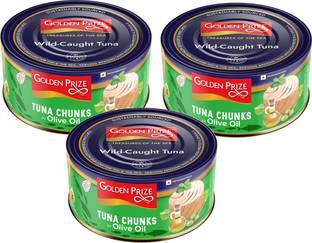 Golden Prize Tuna Chunk In Etra Vigin Olive Oil 185Gms Each - Pack of 3 Units Sea Foods
