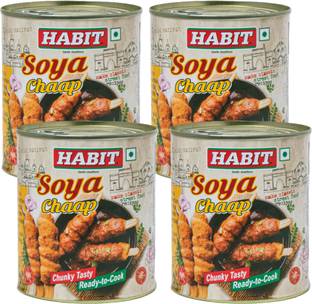 HABIT Soya Chaap - 850g x Pack of 4 | Soft & Chewy | For Curries, Grilling, Cooking Vegetables