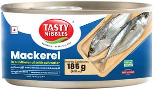 Tasty Nibbles Mackerel In Sunflower Oil With Salt Water 185g Sea Foods