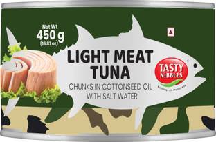 Tasty Nibbles Light Meat Tuna Chunks in Cottonseed Oil With Salt Water 450g Sea Foods