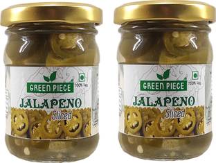 GREEN PIECE ,Jalapeno Sliced (120gm) (Pack of 2) Jalapenos