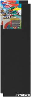 VARIETY 6 X 20 BLK CANVAS BOARD Cotton Medium Grain Primed Canvas Board (Set of 2)