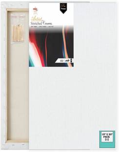 Variety Canvas 18 X 30 STRETCHED CANVAS Cotton Medium Grain Stretched Canvas Board, Pre Stretched Canvas, Board Canvas, Primed Canvas Board (Set of 1)