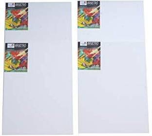 BRuSTRO Artists Cotton Soft Touch Stretched Canvas Board (Set of 4)