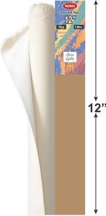 VARIETY 12 " X 5 MTR ROLL CANVAS Cotton Medium Grain Canvas Roll (Set of 1)