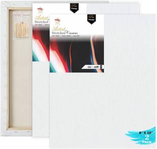 VARIETY 8"X 10" PRE STRETCHED CANVAS ARTIST GRADE 10OZ PRI PRIMED PREMIUM TRIPLE LAYER Cotton Medium Grain Stretched Canvas Board, Board Canvas, Pre Stretched Canvas (Set of 2)