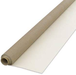 Eascan Art Canvas Roll 24 Inch X 5 Meters Primed Linen Cotton Medium Grain Canvas Roll (Set of 1)
