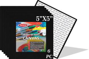 VARIETY 5 X 5 BOARD CANVAS Cotton Medium Grain Board Canvas (Set of 6)