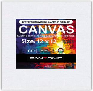 PANTONIC 12 X 12 Artist's CANVAS BOARD TRIPLE LAYER PRIMED Cotton Medium Grain Board Canvas, Primed Canvas Board (Set of 1)