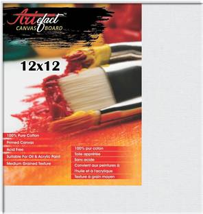 Artifact 12" x 12" Cotton Medium Grain Primed Canvas Board (Set of 2)