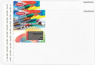 Variety Canvas VARIETY CANVAS 14X18 AND 12X18 PACK OF 2 Cotton Medium Grain Board Canvas (Set of 2)