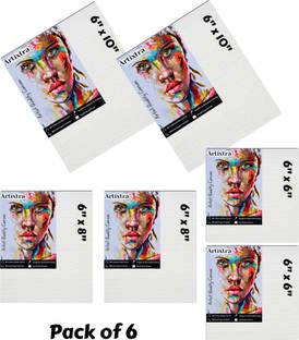 Artixtra 6X10(2) 6X8(2) 6X6(2) Cotton Medium Grain Board Canvas (Set of 6)