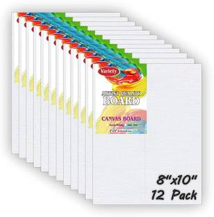 VARIETY 8 X 10 BOARD CANVAS Cotton Medium Grain Board Canvas (Set of 12)