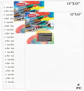 Variety Canvas VARIETY CANVAS BOARD 14X18 AND 12X16 PACK OF 2 Cloth Medium Grain Board Canvas (Set of 2)