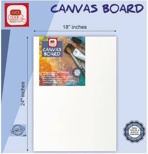 First Click Canvas Board Painting Surface Rigid & Durable MDF Board 18"x 24"(Inches) Cotton Fine Grain Acrylic Primed Board (Set of 1)