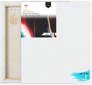 VARIETY 12" X 14" PRE STRETCHED CANVAS 10OZ PRIMED ARTIST GRADE PACK OF 1 Cotton Medium Grain Stretched Canvas Board, Board Canvas, Pre Stretched Canvas, Canvas Pad (Set of 1)