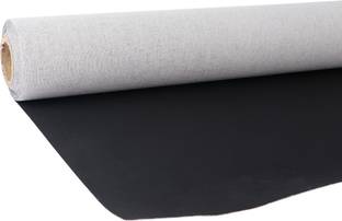 FRKB Cotton Canvas Roll Black (12 inch x 5 Meter) Cotton Medium Grain Canvas Roll (Set of 1)