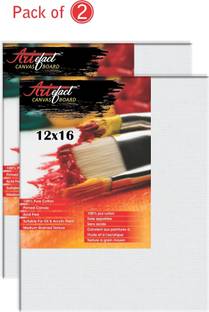 Artifact 12" X 18" Cotton Medium Grain Primed Canvas Board (Set of 2)