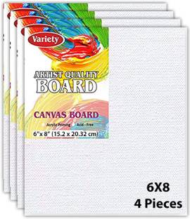 VARIETY 6 X 8 BOARD CANVAS Cotton Medium Grain Board Canvas (Set of 4)