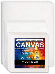 PANTONIC 8X10[3] 6X8[3] 6X6[3] Artist's Canvas Board Cotton Medium Grain Board Canvas, Primed Canvas Board, Acrylic Primed Board (Set of 9)