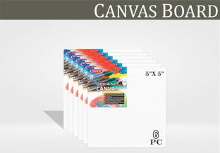 VARIETY 5 X 5 CANVAS BOARD Cloth Medium Grain Board Canvas (Set of 6)