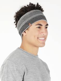 HornFlow Grey Stripes Knit Woolen Headband Earwarmer Head Band