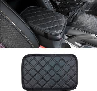 Auto Oprema Leather Center Console Cushion Pad, Armrest Seat Box Cover Fit for Cars 7D Black Car Armrest Pad Cushion