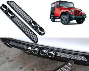 Selifaur Car Rear Dual Tip Bumper Lip Diffuser For_ Thar Car Beading Roll For Bumper