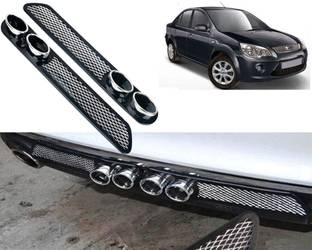 Selifaur Car Rear Dual Tip Bumper Lip Diffuser For_ Fiesta Classic Car Beading Roll For Bumper
