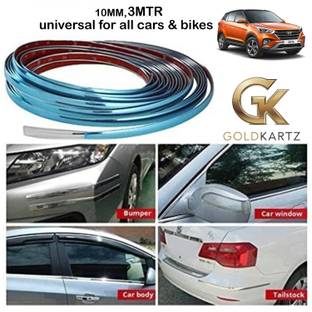 GOLDKARTZ Chevrolet Beat For Car Exterior Decorating and Styling Strips (10 MM 3 Meter) Car Beading Roll For Bonnet, Boot Lid, Bumper, Door, Grill and Garnish Cover, Hood, Trunk, Window, Window Sill