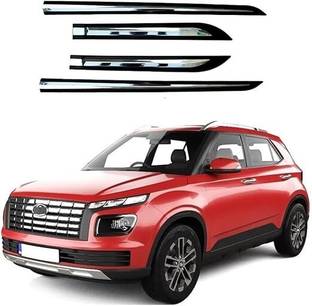 CARSHADE Half Chrome Side Beading Side Cladding protector For Hyundai Venue Set of 4 Car Beading Roll For Door