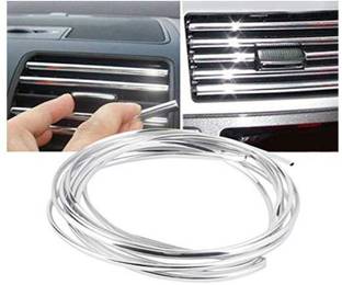 AutoBizarre Ac-Vent-Edges-Car-Decorative Chrome Styling Edge Guard Car Beading Roll For Door, Grill and Garnish Cover